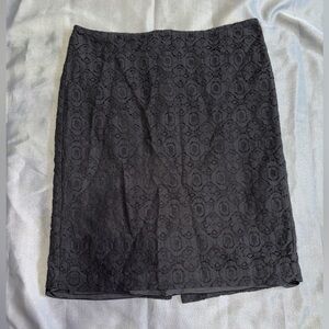 New York Clothing Co. Black Eyelet Pencil Skirt Women’s Petite Size 8